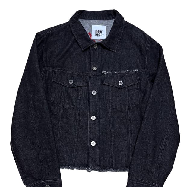 노앙 뉴키즈 흑청 데님 트러커 자켓