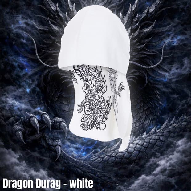 WHAT THE PARTY - dragon durag (white)