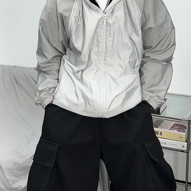 나이키 00s 그레이 배색 바람막이 XL