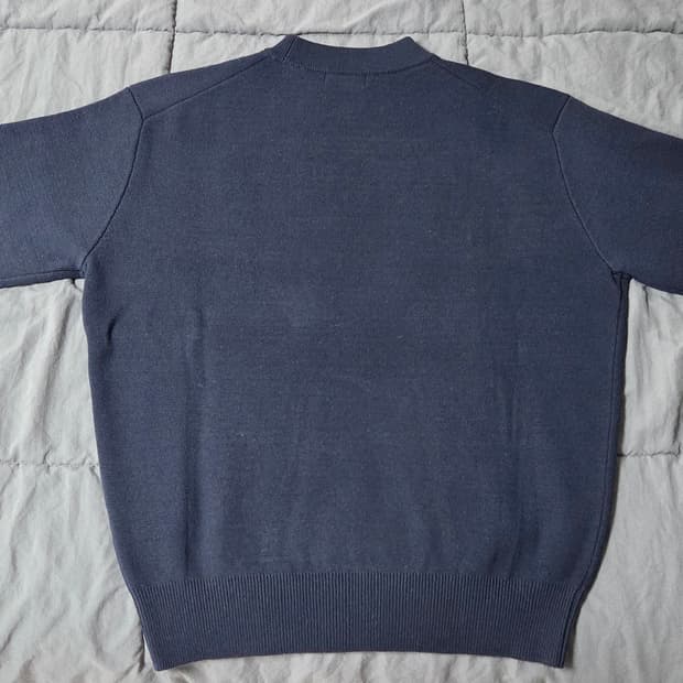 스테디에브리웨어 코튼 밀라노 립 모크 넥 니트 (다크 네이비)