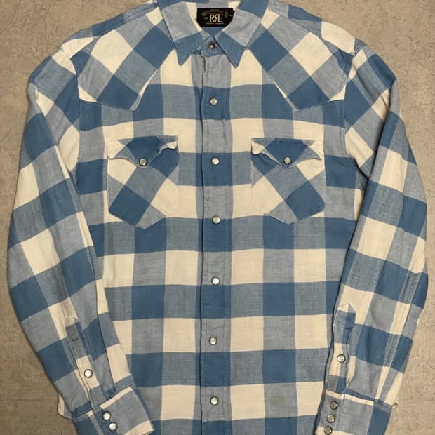 RRL 더블알엘 플래드 트윌 웨스턴 셔츠