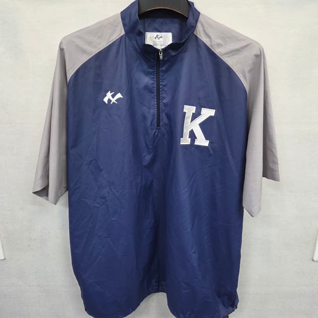 나인스포츠 k 44 로고 베이스볼 반집업 웜업 반팔 115