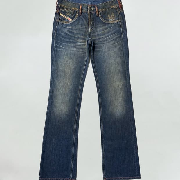 디젤 더티오일워싱 레드스티치 청바지