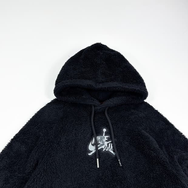 조던 에어 점프맨 블랙 후리스 후드티 (실측 L)