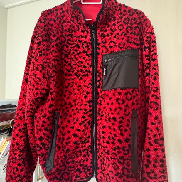 슈프림 레오파드 리버시블 자켓 레드 희귀템