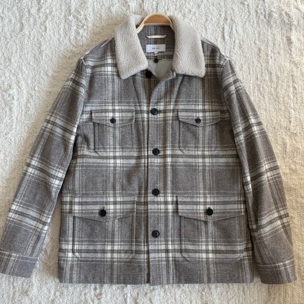 Reiss 체크 퍼 내피 자켓