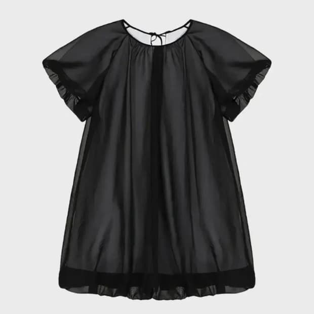 코스모스 VOLUME MINI DRESS (SHEER BLACK)