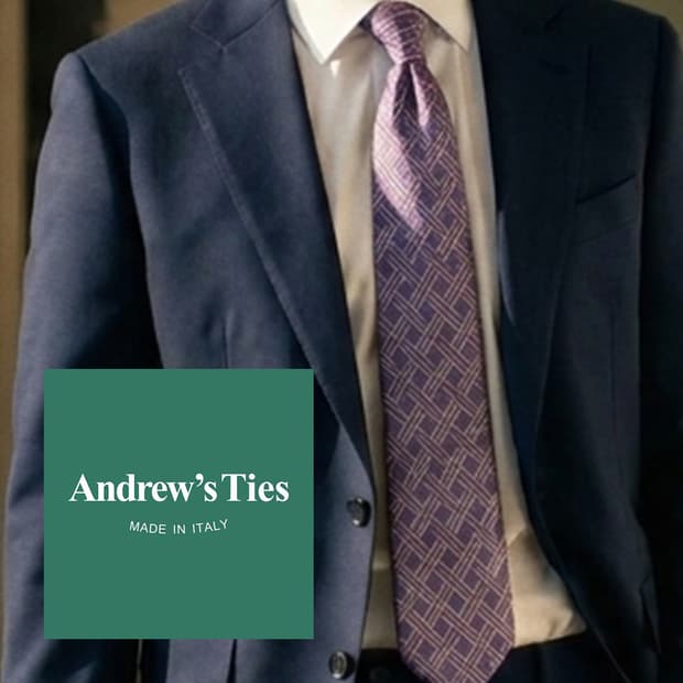 앤드류스타이 실크 퍼플 자카드 넥타이 8.7cm 새제품 K2545
