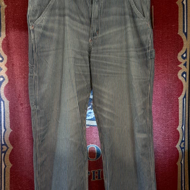 Polo Dungaree 히코리 스트라이프 팬츠 38/32