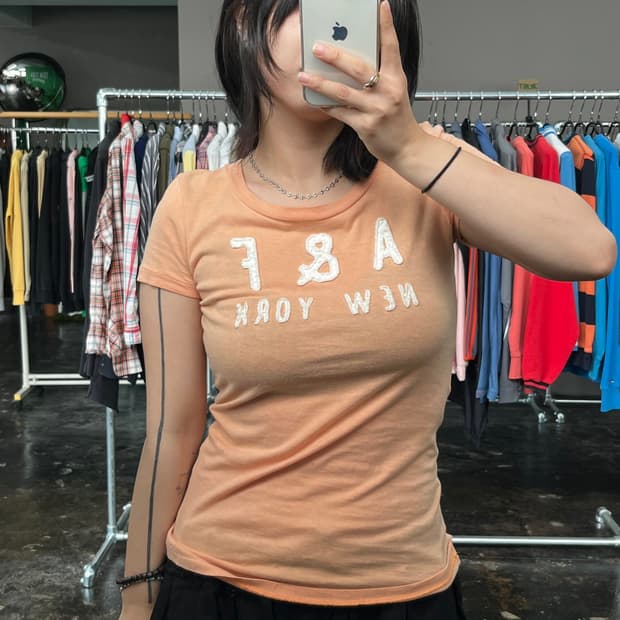 Abercrombie & Fitch A&F 로고 슬림 반팔 티셔츠