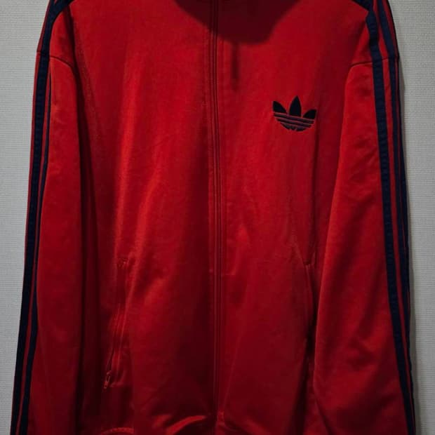 아디다스 파이어버드 레드 네이비 빨검 트랙탑 져지집업 100 / L
