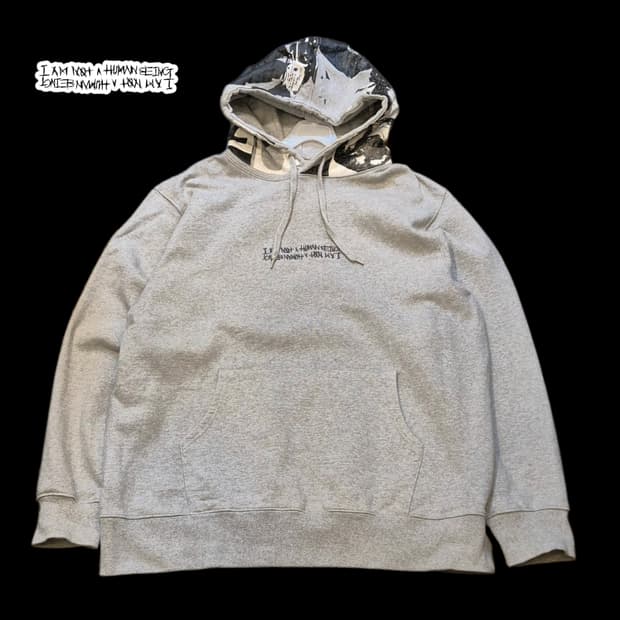 XL 아임낫휴먼비잉 그레이 후드 