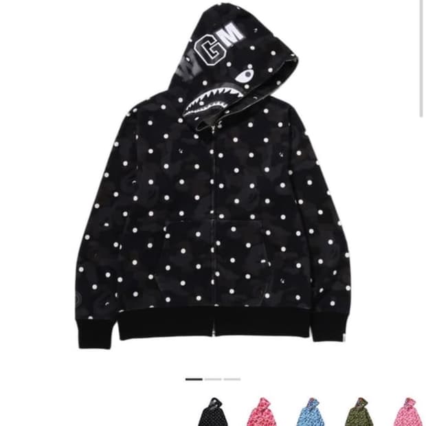 베이프 bape 도트 후드 후드집업 땡땡이 블랙