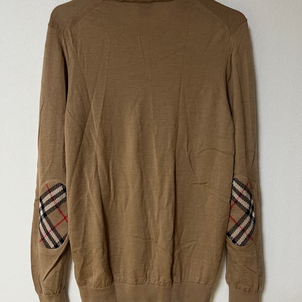 버버리 체크 엘보우패치 울니트L