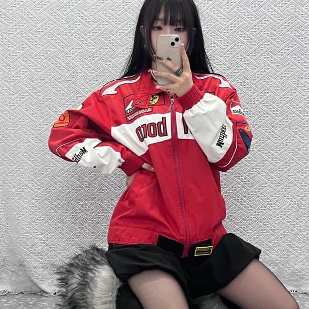빈티지 페라리 말보로 보다폰 모터사이클 레이싱 자켓 XL C10552