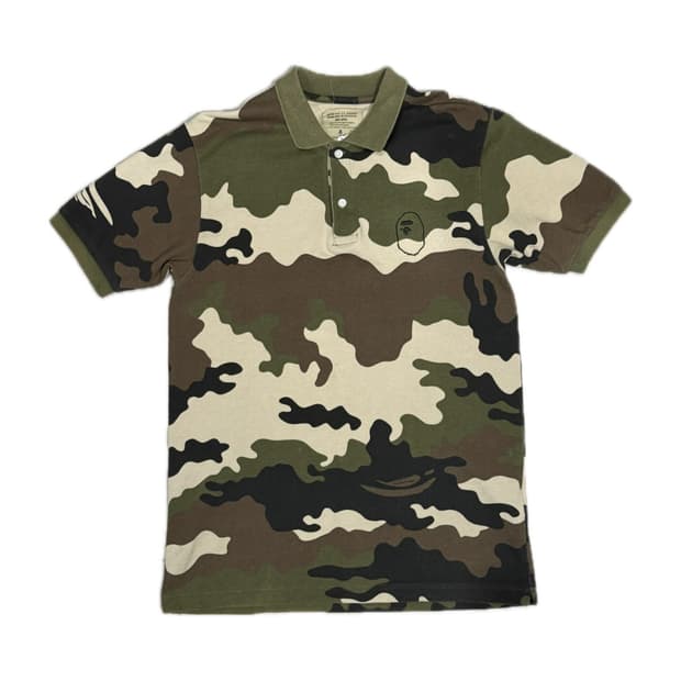 니고 시절 진짜 베이프 아이코닉 카모 패턴 폴로티 반팔 티셔츠