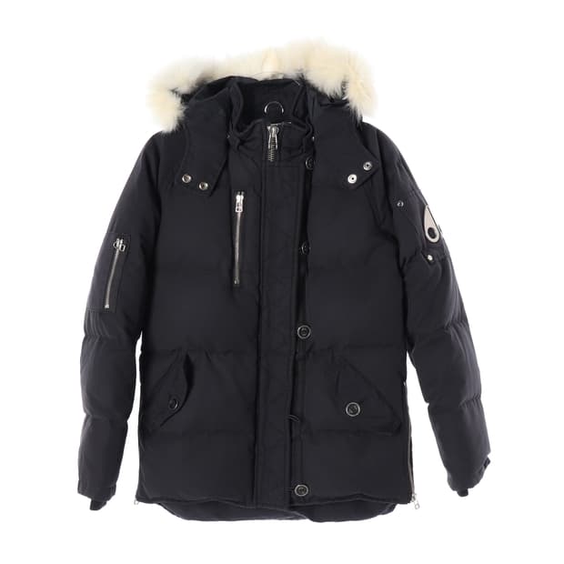 무스너클 퍼 트리밍 후드 다운 숏패딩