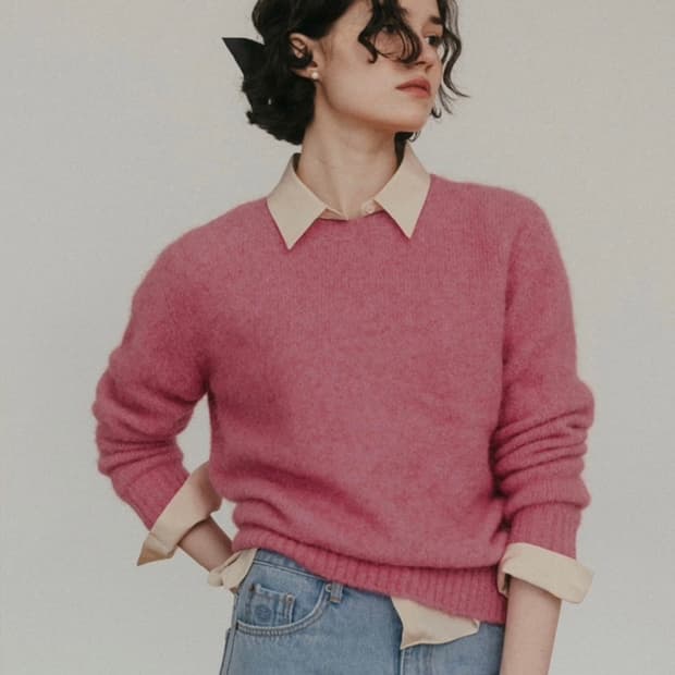 시엔느 모마 울스웨터 핑크 팝니다.