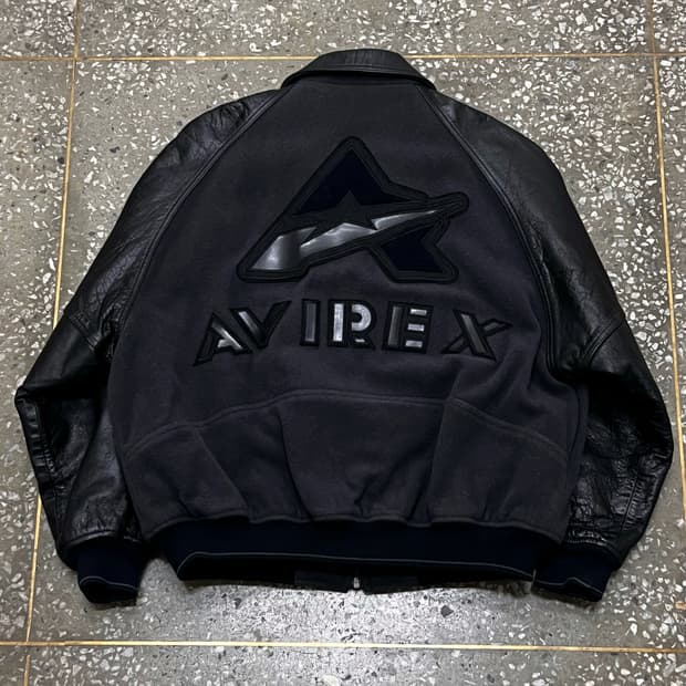 Avirex Leatehr Varsity (Black&Gray)  