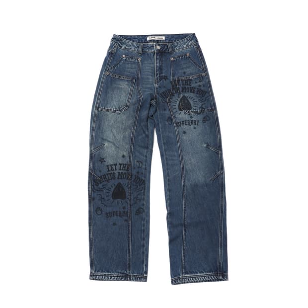 SUPERDRY 더블니 워싱 프린팅 팬츠 size 26/30