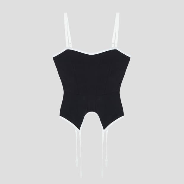 에즈이프캘리 CORSET SLEEVELESS TOP BLACK