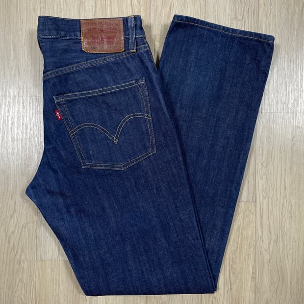 33) 00's 리바이스 매장판 502 일자핏 진청 데님팬츠