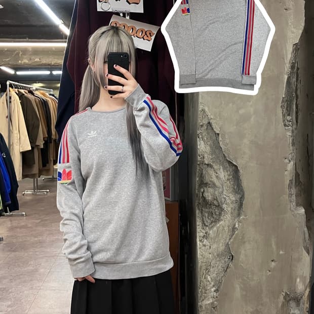 아디다스 맨투맨 그레이 XL  #csz3538