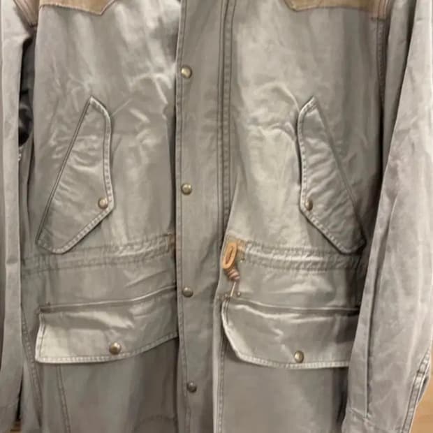 Rrl 레더 요크사틴 파카 피쉬테일 L