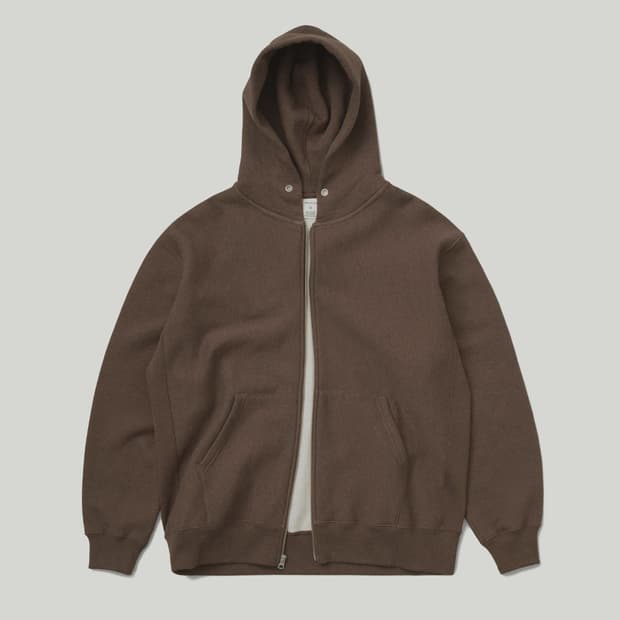 카키스 후드 집업 브라운