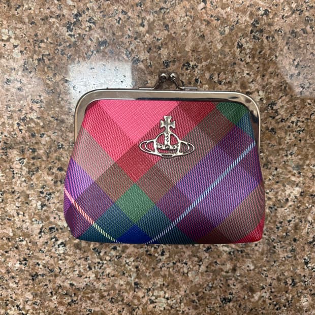 비비안웨스트우드 체크 동전지갑