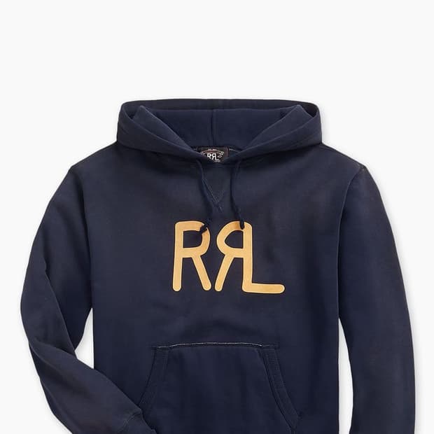 RRL 더블알엘 랜치 로고 후드 페이디드 네이비 M