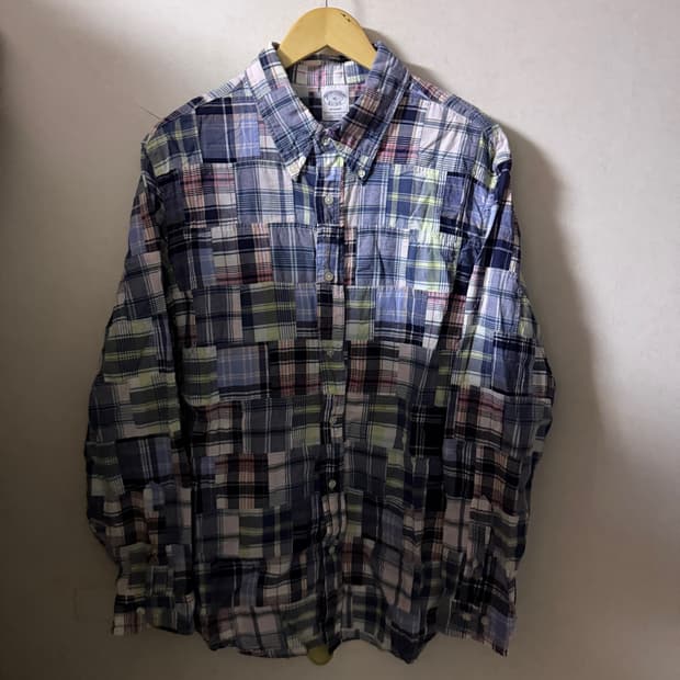 브룩스브라더스 남성 패치워크 패턴 셔츠 XL (남성 105)