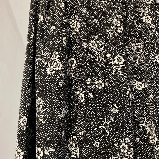 y2k 플라워 스판 미디 플레어 스커트