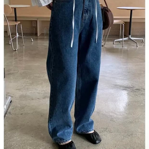 [OOT택]어리틀빗 avec wide denim pants S