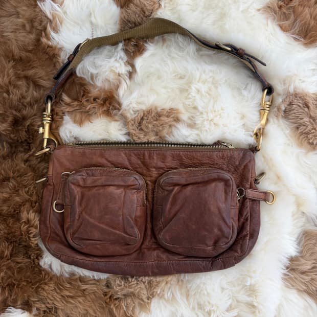 90s miu miu leather pocket bag