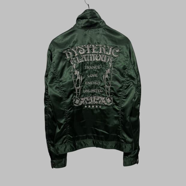 HYSTERIC GLAMOUR satin jacket green 