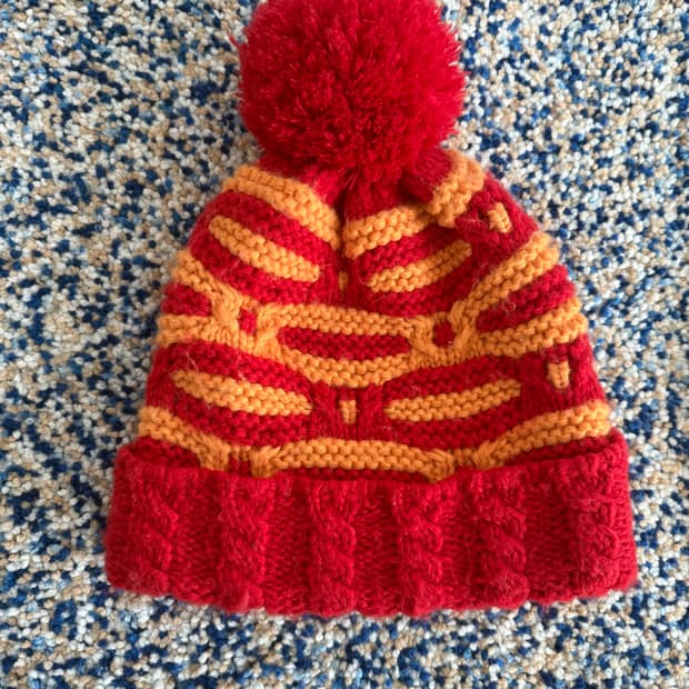 빈티지 패턴 방울비니