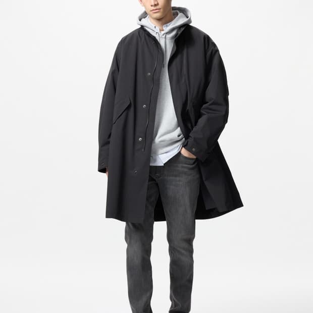 유니클로 윈드프루프 2way 코트 블랙 S