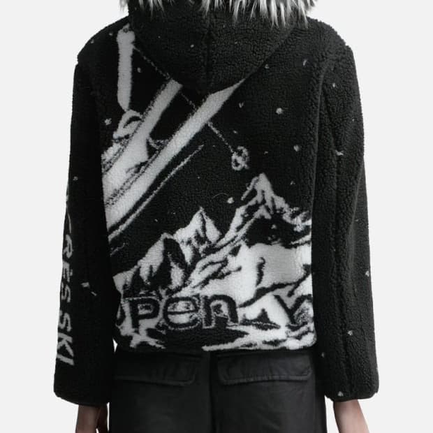 오픈 와이와이 skiing fleece hoodie jacket