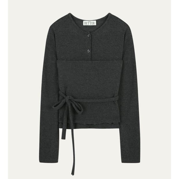 노운베러 Angora blend layered knit cardigan 