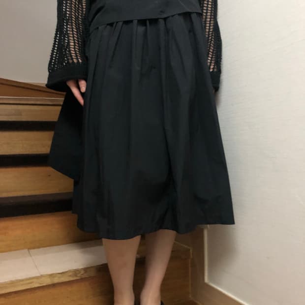 빈티지 블랙 미니멀 플리츠 스커트