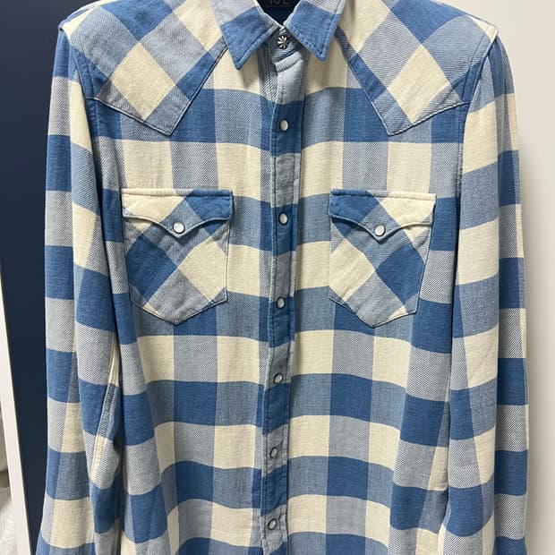 택포30) RRL 더블알엘 플래드 트윌 웨스턴셔츠 M