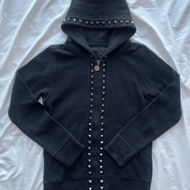 히스테릭 글래머 스터드 니트 후드집업 자켓