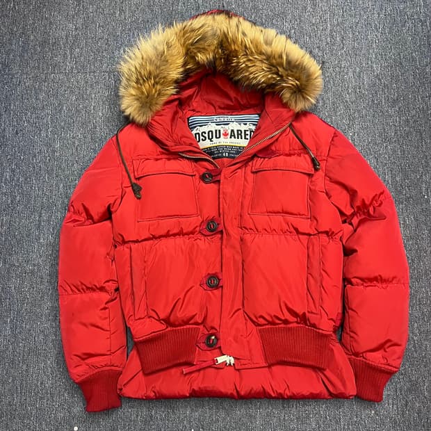 디스퀘어드 2 라쿤퍼 덕다운 패딩