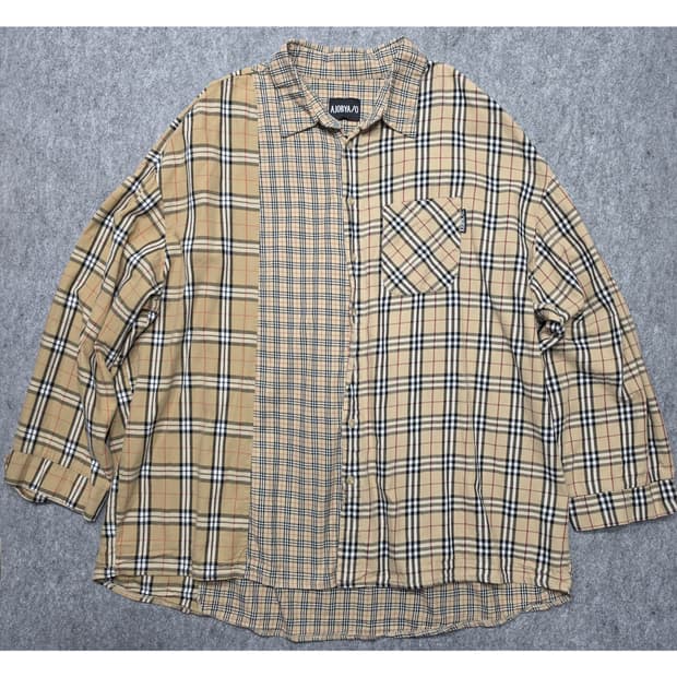 아조바이아조 노바체크 믹스 오버핏 셔츠 F