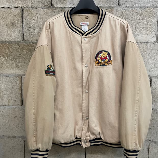 빈티지 디즈니 곰돌이 푸 바시티 자켓