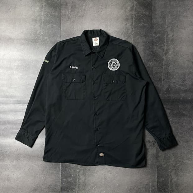 DICKIES 디키즈 빈티지 블랙 플랩포켓 워크 셔츠 A00910