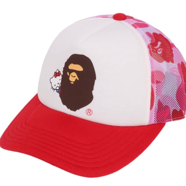 베이프 산리오 콜라보 키티 카모 핑크 모자