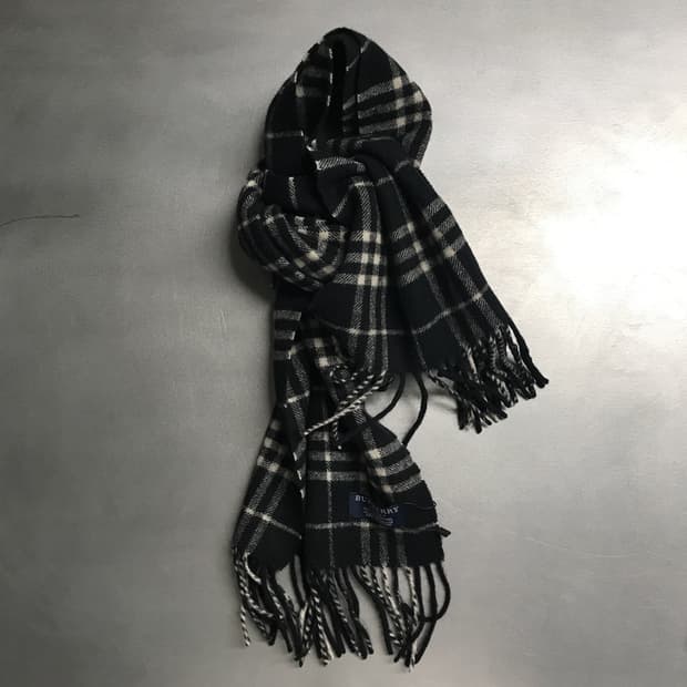 버버리 정품 램스울 머플러 블랙