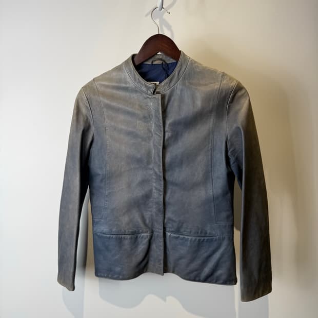 빈티지 질샌더 워싱 레더 자켓 